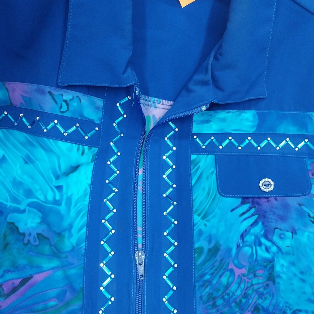 3372 Size Large Gepetto Pant set Royal Blue, Purple with Jewels down the front. - Picture 5 of 9